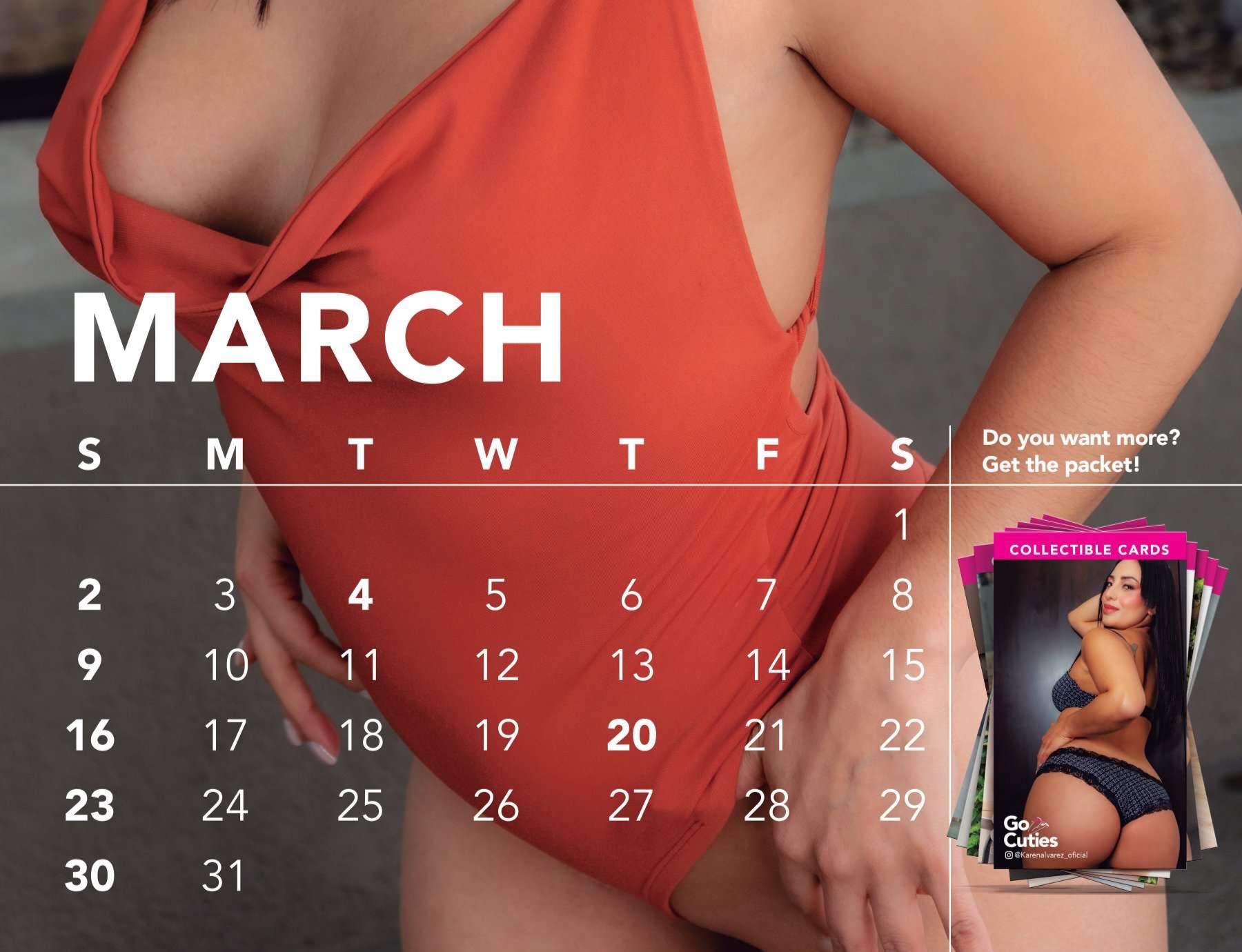 Go Cuties Collectible Celender: Julie March. 2025